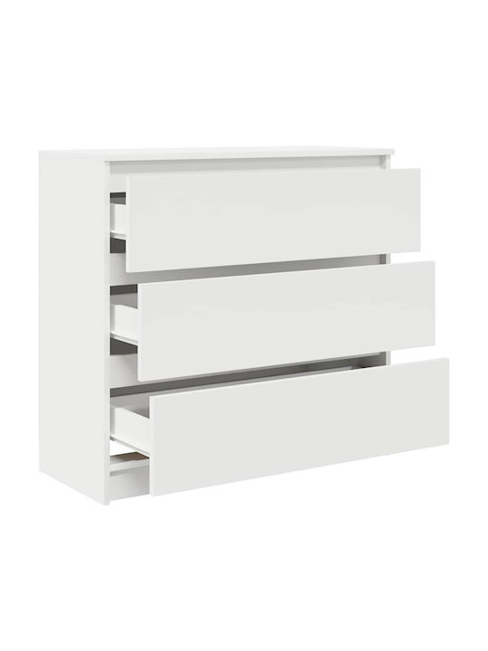 Wooden Chest of Drawers White 80x35x80cm