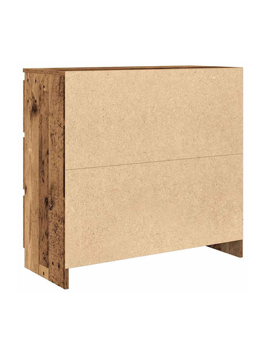 Wooden Chest of Drawers Coffee 80x35x80cm