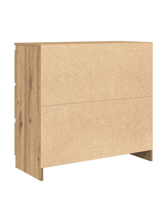 Wooden Chest of Drawers Coffee 80x35x80cm