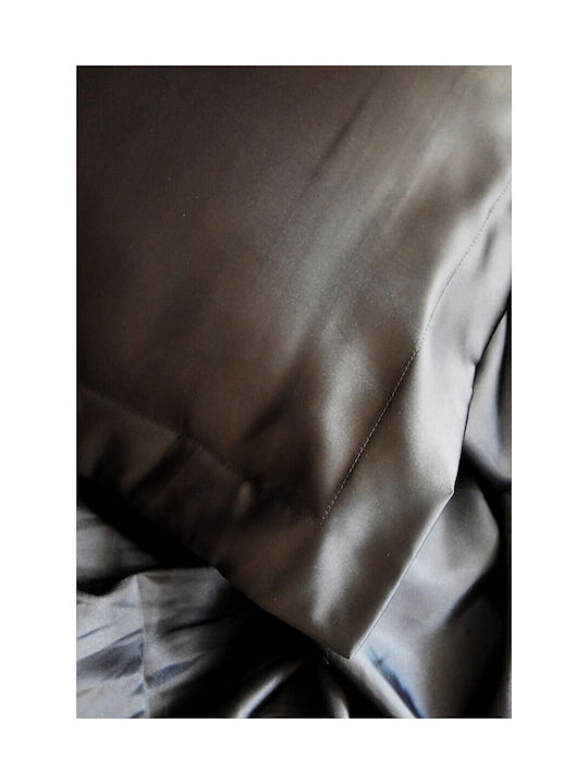 Decotelia Μαξιλαροθήκη Oxford Μαύρη Deluxe Black 50x70εκ.