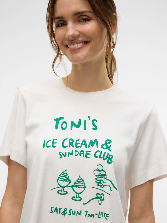 Vero Moda T-Shirt Ecru Ice cream 10325317