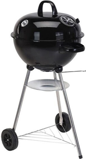 BBQ Collection Rostfreier Stahl Holzkohlegrill mit Deckel und Thermometer 90cmx47cm