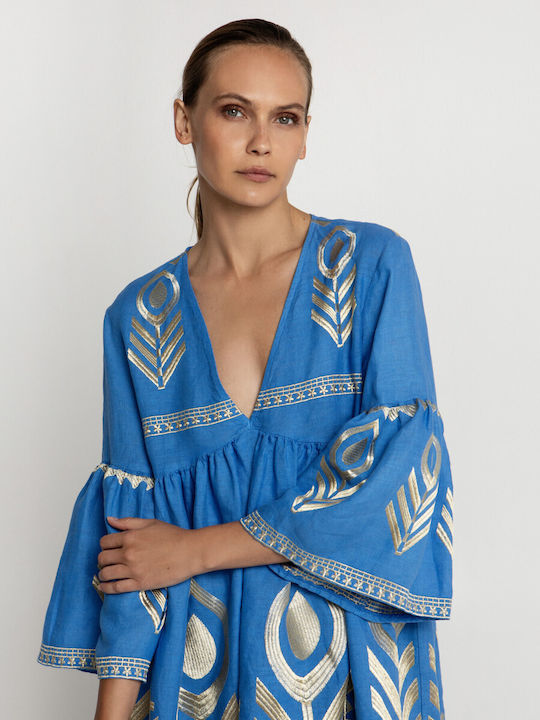 Greek Archaic Kori Dress All Day Blue