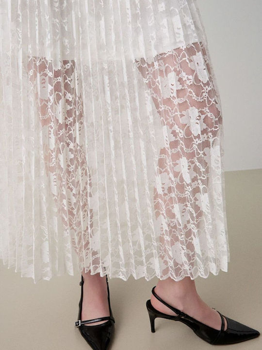 Midi Fustă Off White