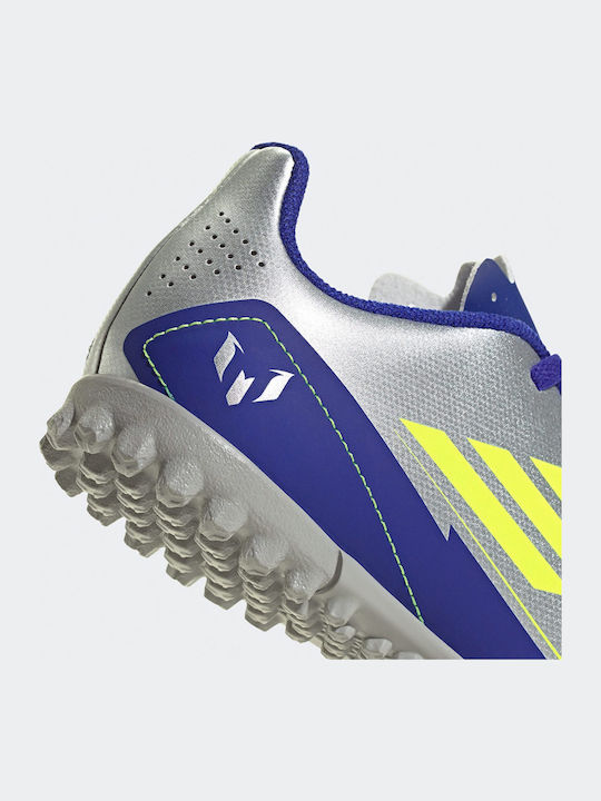Messi F50 Club Tf Kids Turf Soccer Shoes Silver