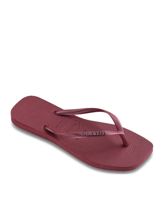 Square Logo Metallic Șlapi în Culoare Violet