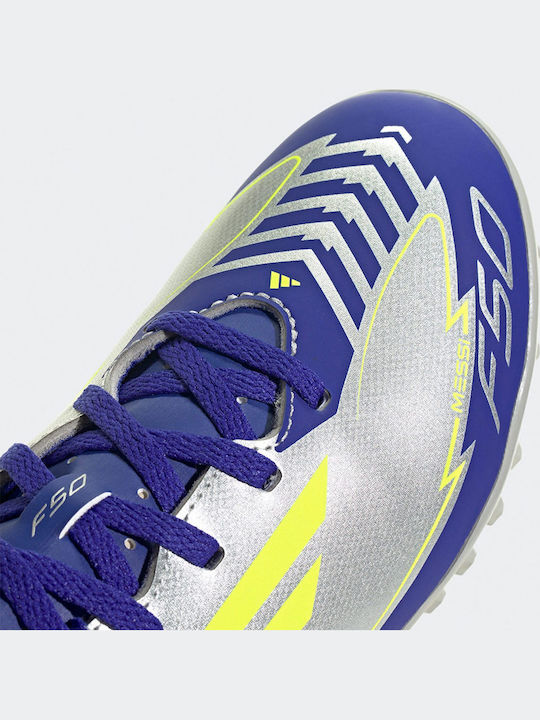 Messi F50 Club Tf Kids Turf Soccer Shoes Silver