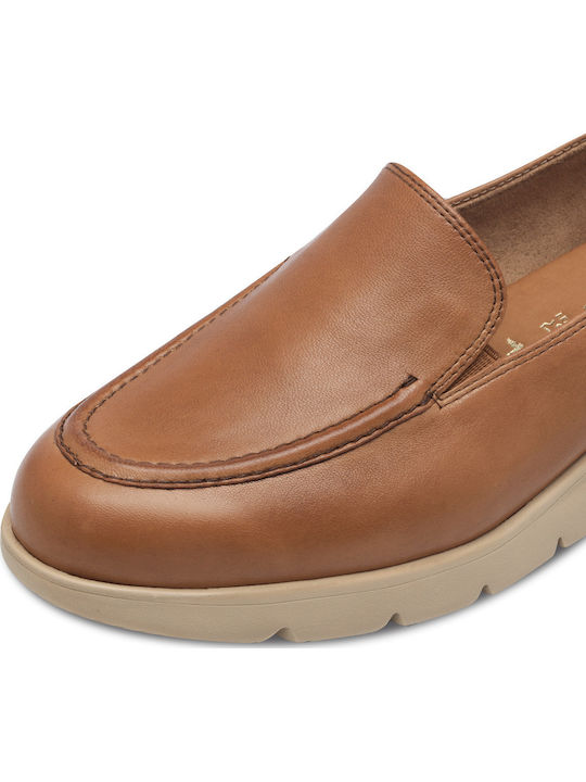 Leather Women's Moccasins in Brown Color