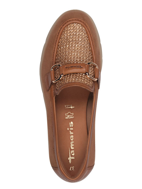 Δερμάτινα Γυναικεία Loafers σε Ταμπά Χρώμα