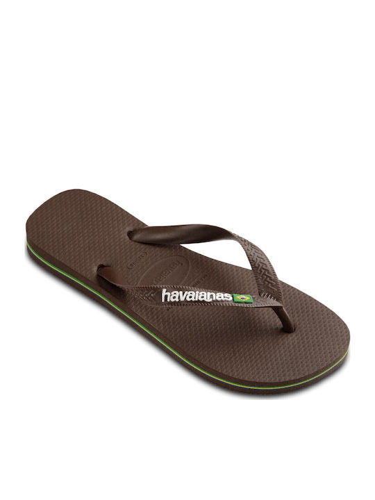 Brasil Logo Men's Flip Flops Brown