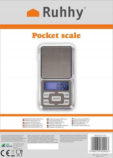 Ruhhy Electronic Precision Commercial Scale with Column with Weighing Capacity of 0.09kg and Division 0.1gr