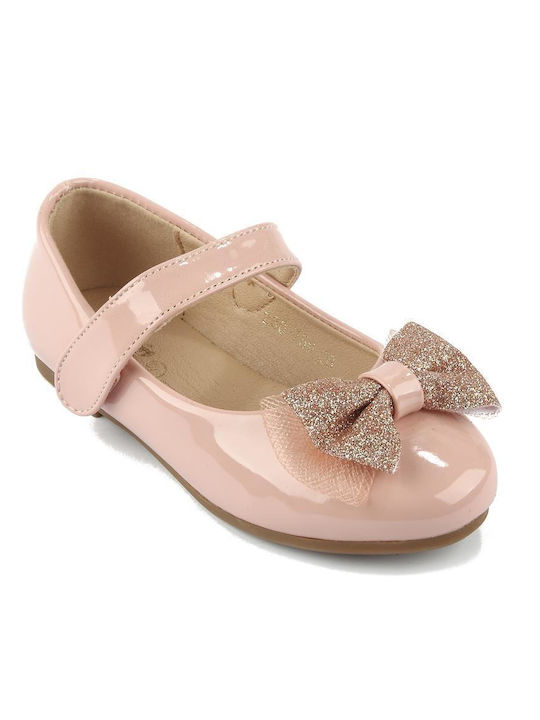 Fshoes Kids Ballerinas with Hoop & Loop Closure Pink