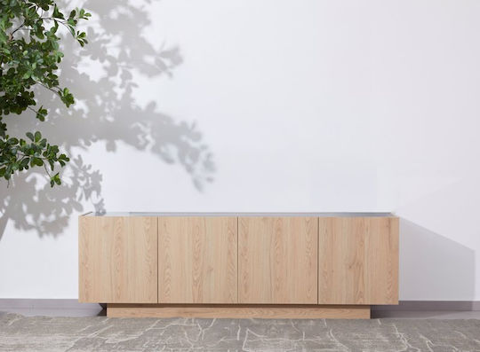 Liberta TV-Ständer Cubius aus Holz & Glas Natur M182xT39xH59cm