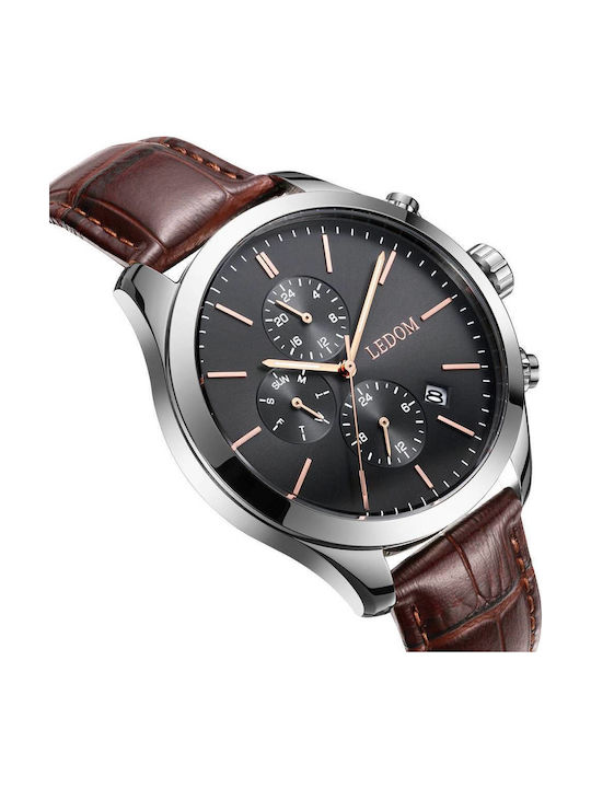 Le Dom Watch Battery with Leather Strap