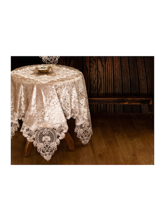Liolios Home Față de masă Din Mătase Beige-beige 85x85cm