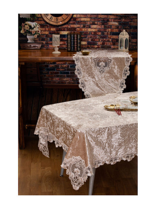 Liolios Home Față de masă Din Mătase Beige-beige 85x85cm