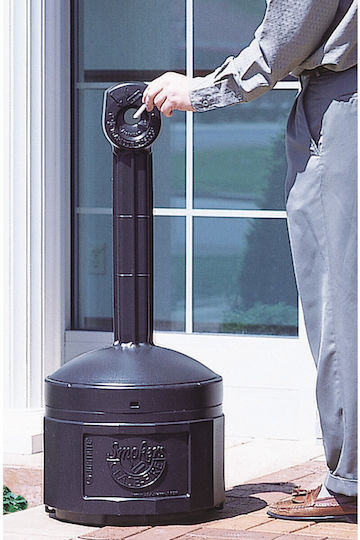 Outdoor Urban Ashtray Stable Base Capacity 15l Diameter 42cm Height 98cm Black