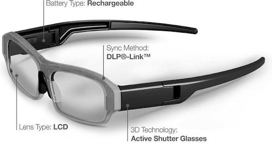 Active 3D Glasses X05 DLP Link Benq Acer Optoma