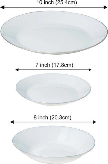 KING Hoff White Porcelain Dinnerware Set 18pcs