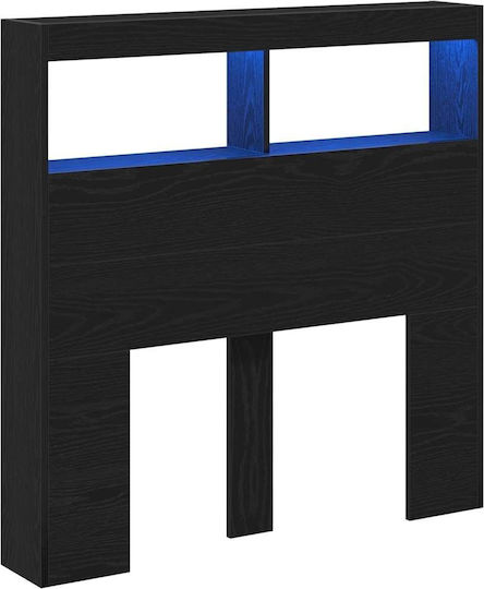 vidaXL Hölzernes Kopfstütze für Bett Schwarz Eiche 100x102cm