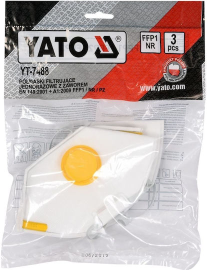 Yato Maske Halbes Gesicht mit FFP1-Schutzfilter 3Stück