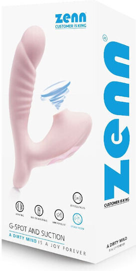 Zenn Strong Suction & G-Spot Vibrator Clitoral Vibrator 17cm Bej