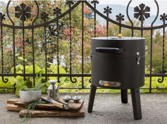 Boretti Tragbar Holzkohlegrill mit Deckel 37cmx37cm