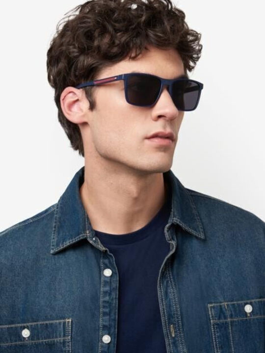 Tommy Hilfiger Men's Sunglasses with Navy Blue Plastic Frame and Gray Lens TH2201/S 8RU/IR