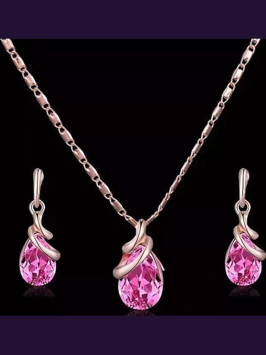 Set with Necklace , Earrings & Pendant with Stones