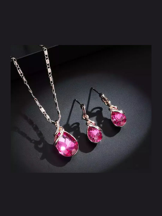Set with Necklace , Earrings & Pendant with Stones