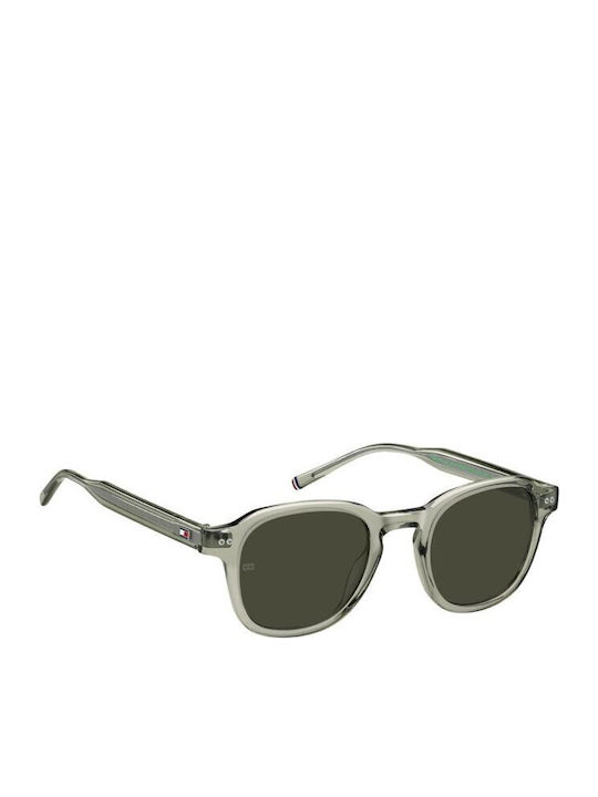 Tommy Hilfiger Men's Sunglasses with Grey Horn-Rimmed Frame and Brown Lenses