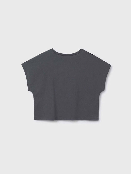 Mayoral Kinder-Crop-Top Kurzarm Grau Anthrazit