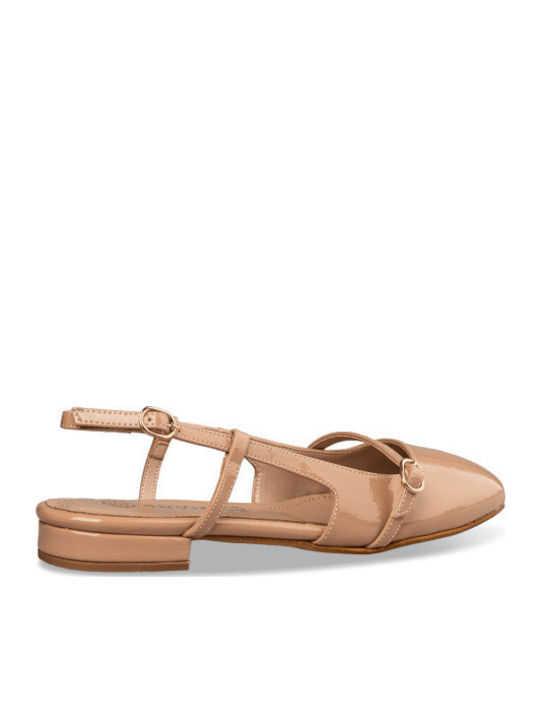 Γυναικείες Μπαλαρίνες Slingback σε Μπεζ Χρώμα