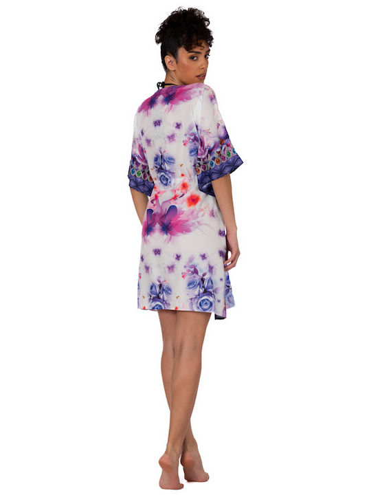 Indischer Kaftan mit Taillenkordel Ar200-a Solo Me 90cm x 90cm Damen Einheitsgröße