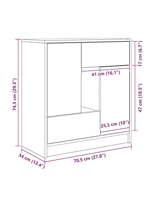 Bufet cu Sertare Maro 70.5x34x74.5cm