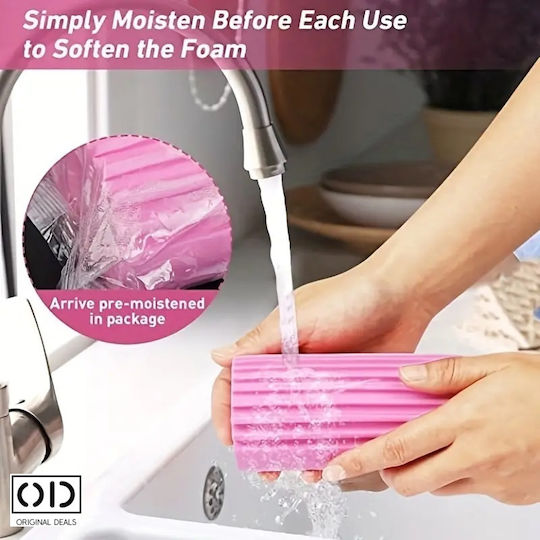 Burete Magic Universal pentru Curățare Capacitate Mare de Absorbție a Lichidelor Antistatic Hipoalergenic Dimensiune 10,5 Cm X 5,5 Cm X 4,5 Cm Roz Oferte Originale