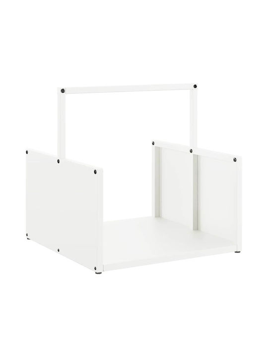 vidaXL Ξύλινο Ράφι Αποθήκευσης Ξύλων 40x40x40cm Λευκό