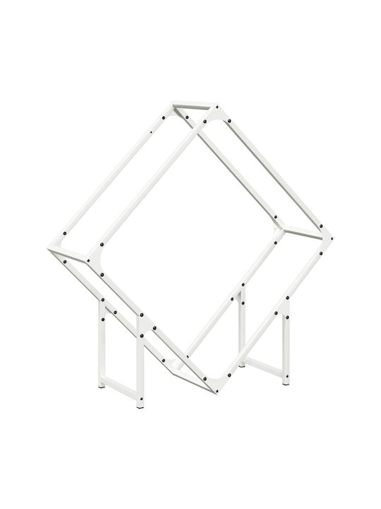 vidaXL Inox Ράφι Αποθήκευσης Ξύλων 80x25x80cm Λευκό