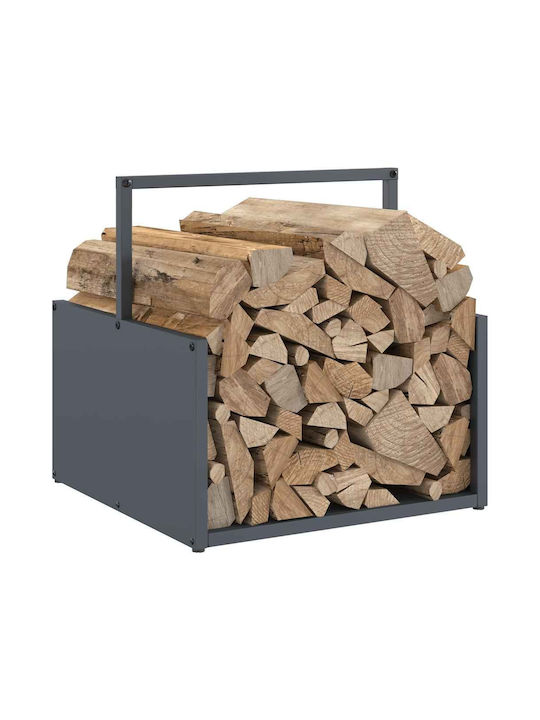 vidaXL Lemn de foc Lemn Raft Depozitare lemne 40x40x40cm Gri