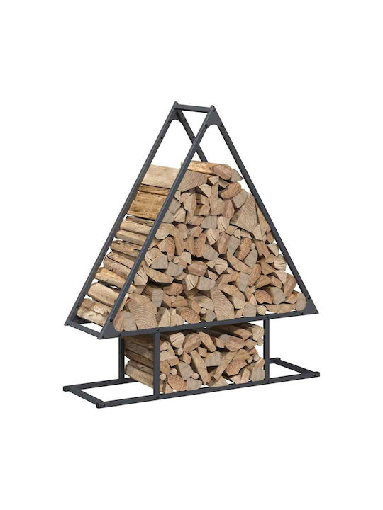 vidaXL Brennholz Inox Regal Holzlagerung 80x25x90cm