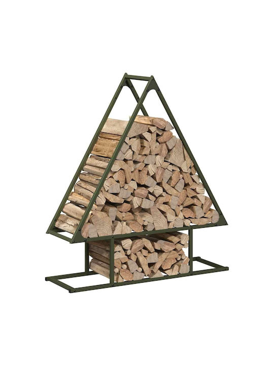 vidaXL Inox Raft Depozitare lemne 80x25x90cm Verde