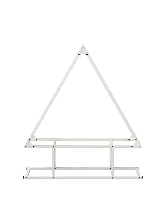vidaXL Inox Ράφι Αποθήκευσης Ξύλων 80x25x90cm Λευκό