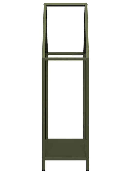 vidaXL Дърва за огрев Inox Рафт Съхранение на Дърва 60x25x90см Зелен