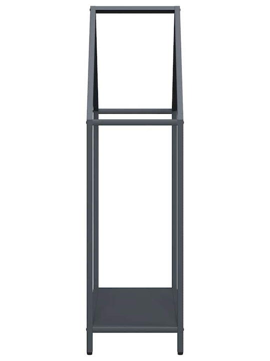 vidaXL Firewood Inox Shelf Wood Storage 60x25x90cm Gray