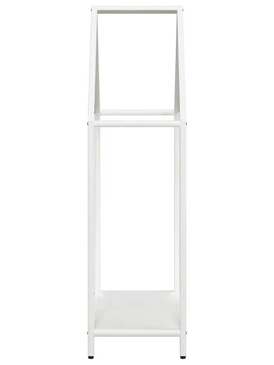 vidaXL Inox Ράφι Αποθήκευσης Ξύλων 60x25x90cm Λευκό