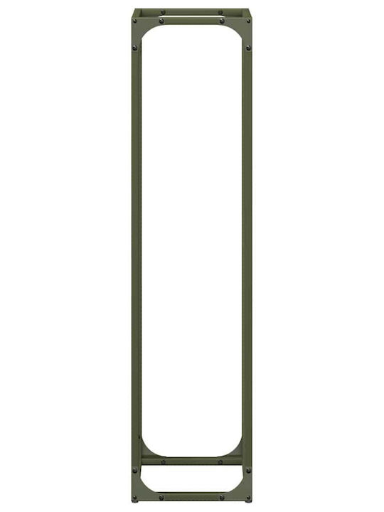 vidaXL Inox Ράφι Αποθήκευσης Ξύλων 25x25x100cm Πράσινο
