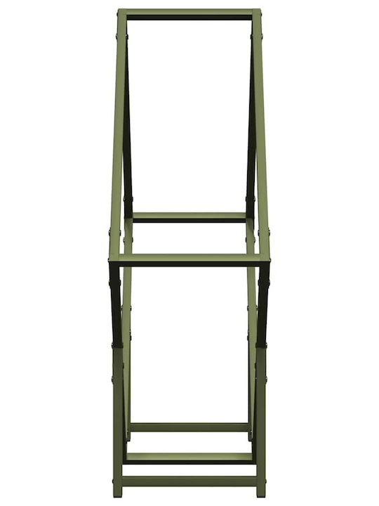 vidaXL Inox Ράφι Αποθήκευσης Ξύλων 80x25x80cm Πράσινο
