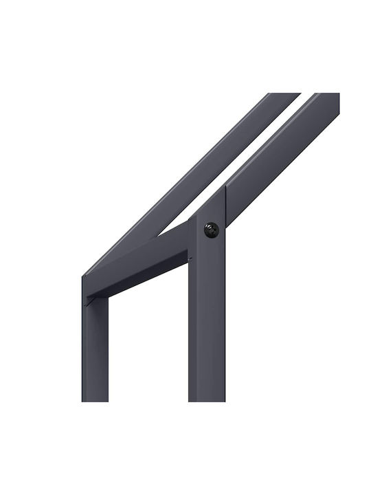 vidaXL Firewood Inox Shelf Wood Storage 60x25x90cm Gray
