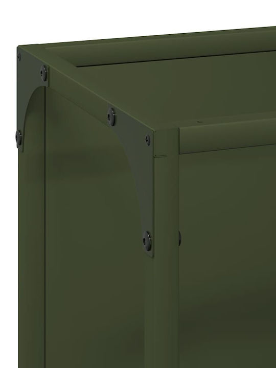 vidaXL Inox Ράφι Αποθήκευσης Ξύλων 25x25x100cm Πράσινο