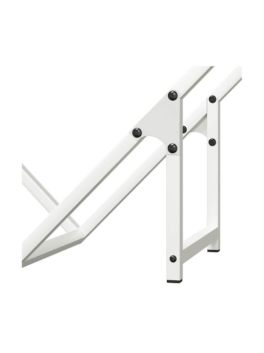 vidaXL Inox Ράφι Αποθήκευσης Ξύλων 60x25x60cm Λευκό